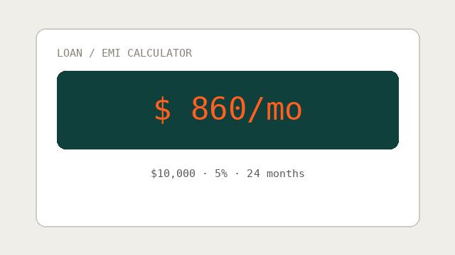 Loan / EMI Calculator