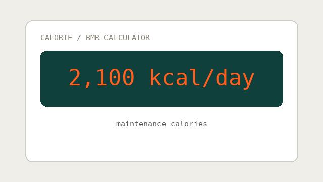 Calorie / BMR Calculator